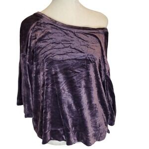 Plum Velvet Dolman Top Oversized Tunic Blouse‎ Flowy Comfy Casual